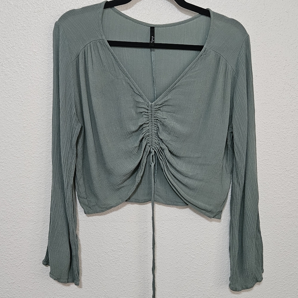 Shelly ruched cropped top size large
